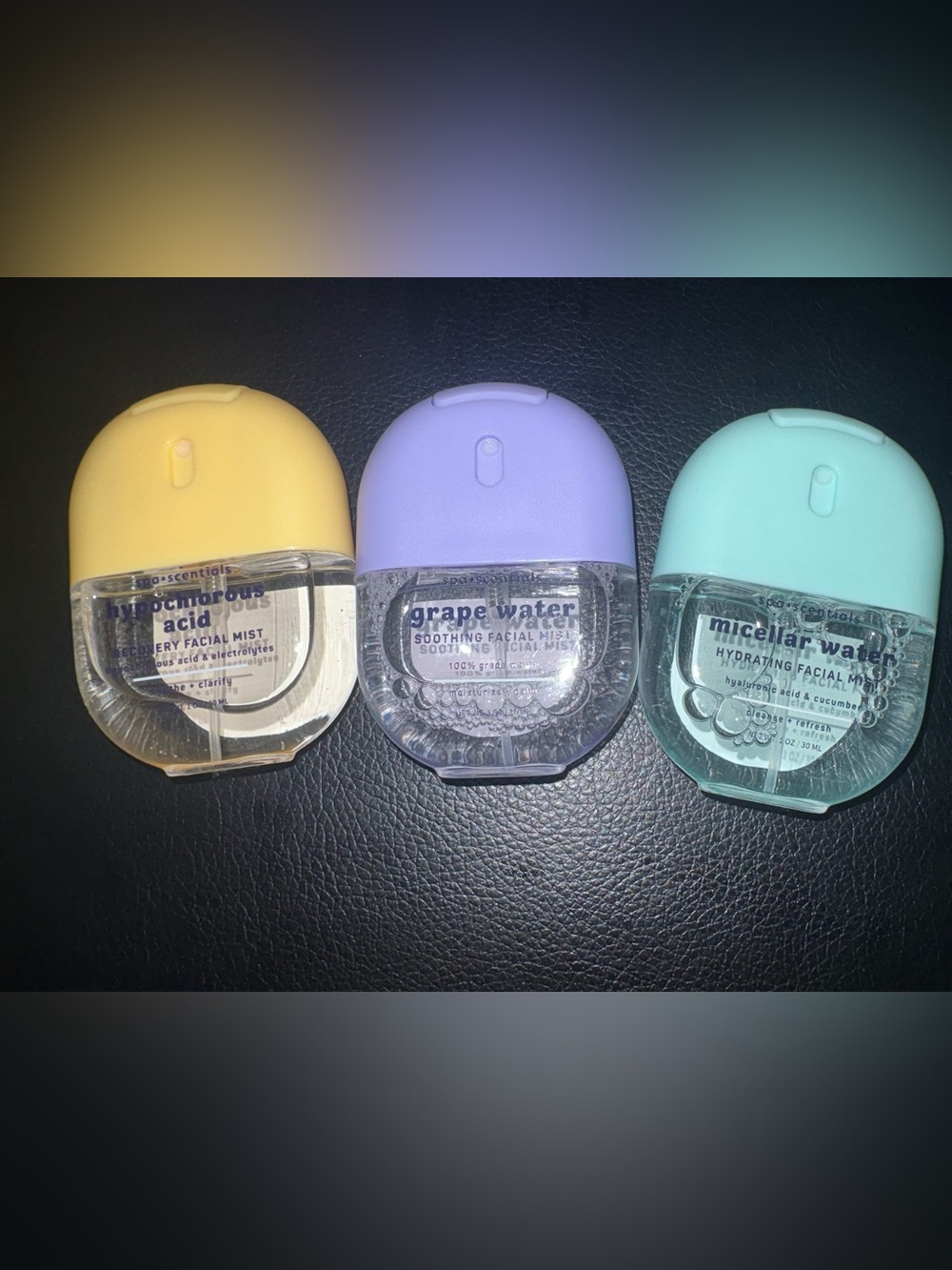 Portable Hydrating Facial Mists Trio – Yellow, Lavender, Mint